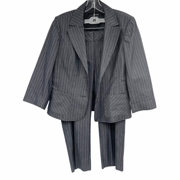 Will Smith Pinstripe Two Piece Suit Gray Size 10 - Picture 16 of 16